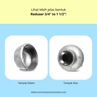 Reducer Ukuran 3/4&quot ke 1 1/2&quot Galvanis Penyambung Pipa 2